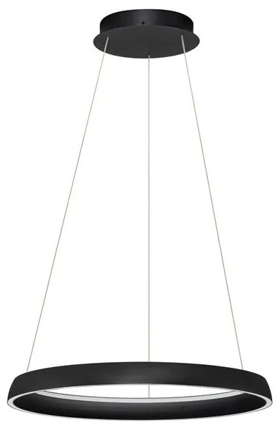 Lustra circulara aluminiu negru LED CCT OVIA 60cm