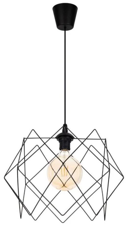 Lustră pe cablu GALL 1xE27/60W/230V negru