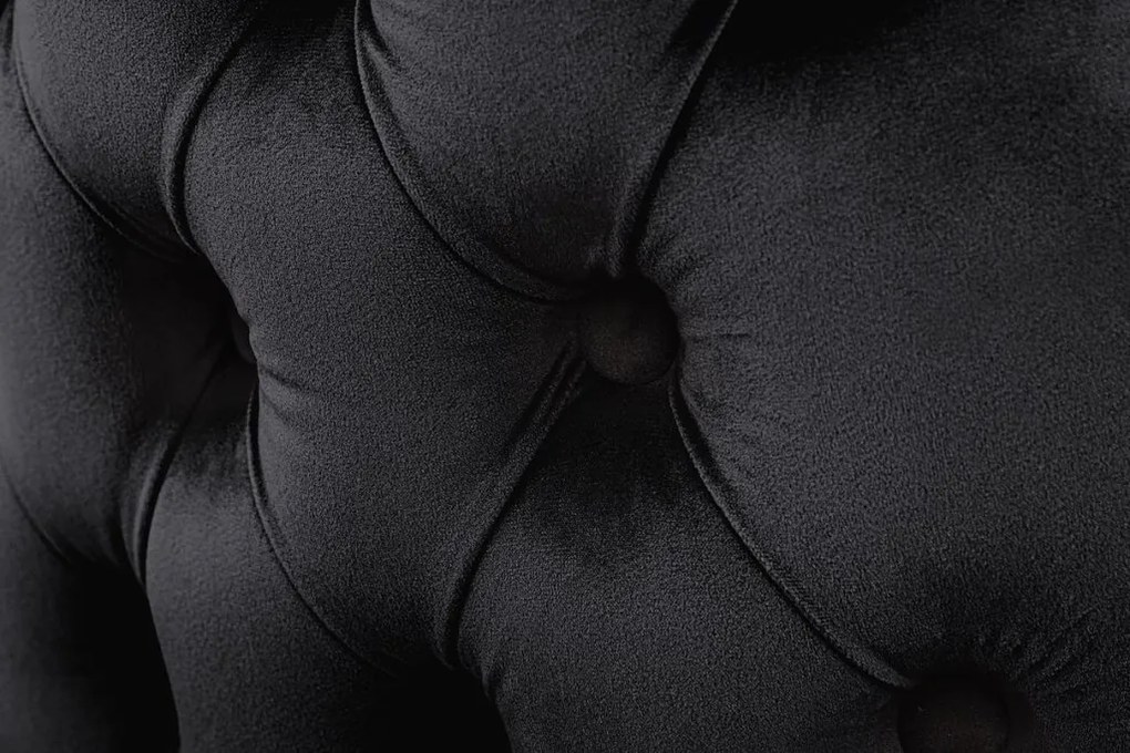 Set 2 scaune Stil Baroc, Catifea, Lemn, Negru, CASTLE DELUXE