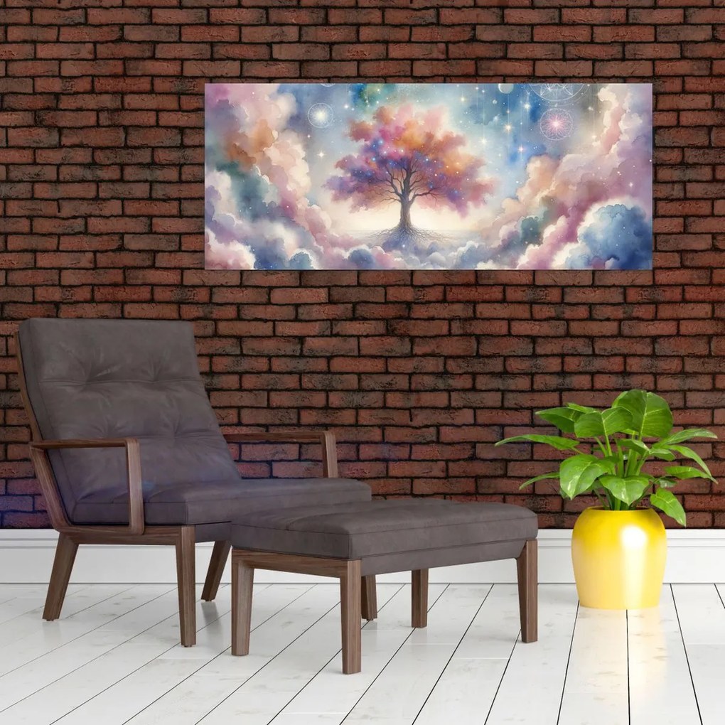 Tablou – Arborele vieții printre nori (120x50 cm)