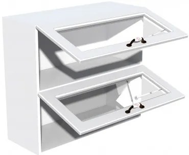 Corp superior vitrina 80 cu 2 usi orizontale Zebra MDF alb