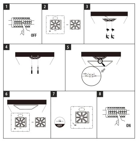 Plafonieră LED/24W/230V 3000/4000/6500K 30x30 cm negru