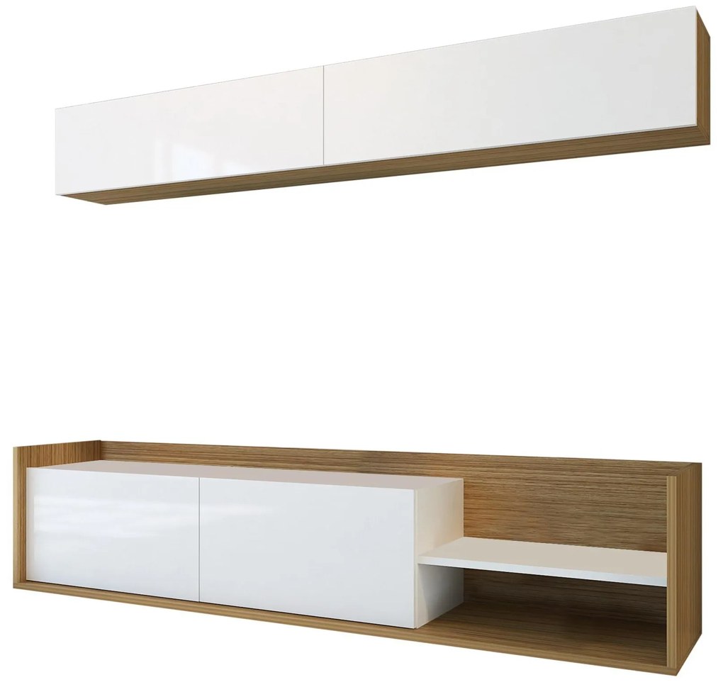 Mobilier living Kalen (Alb + teak) . 1102221