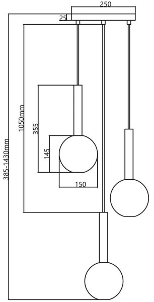 Lustră pe cablu NIKO 3xG9/9W/230V auriu