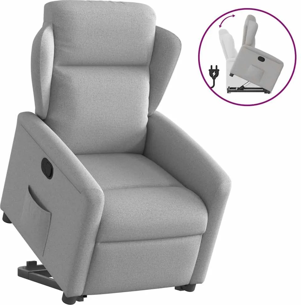 vidaXL Scaun înclinabil vertical din țesătură gri nor