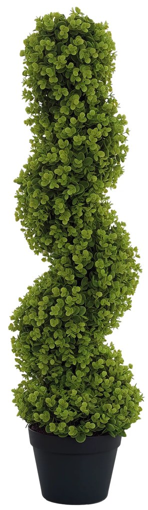 HOMCOM Plantă Artificială Eucalipt Spiralat cu Ghiveci Inclus Rezistent la Raze UV, Ø17,5x90 cm, Verde | Aosom Romania