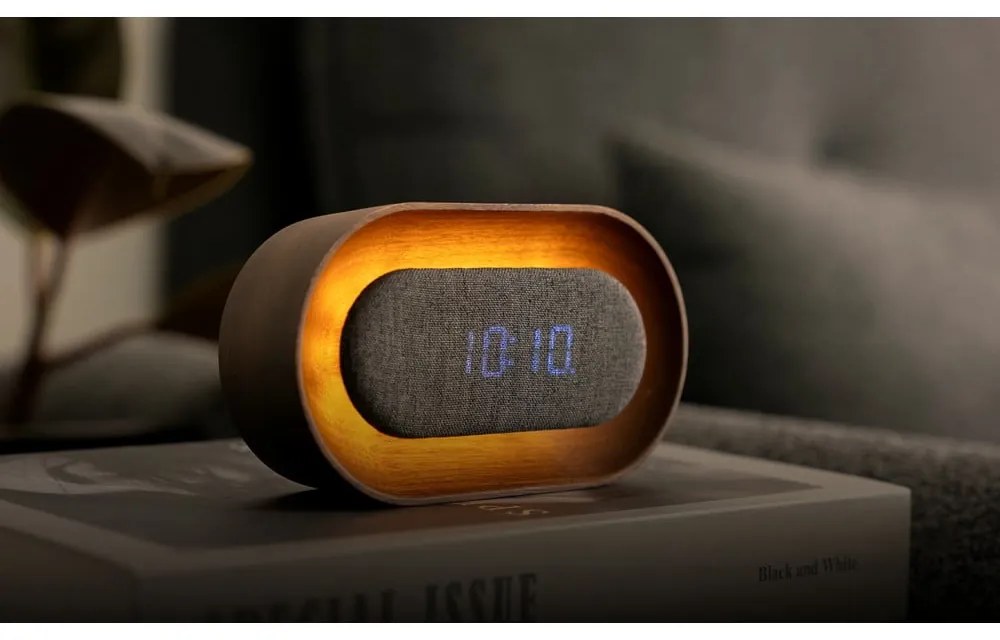 Ceas deșteptător digital Lumos Walnut – Gingko