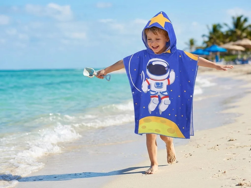 Poncho pentru copii GALAXIO albastru Dimensiune: 60 x 120 cm