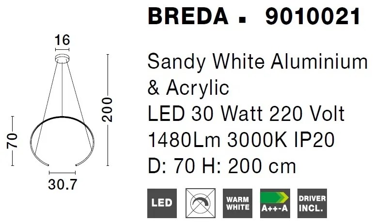 Lustra LED design modern BREDA alb NVL-9010021