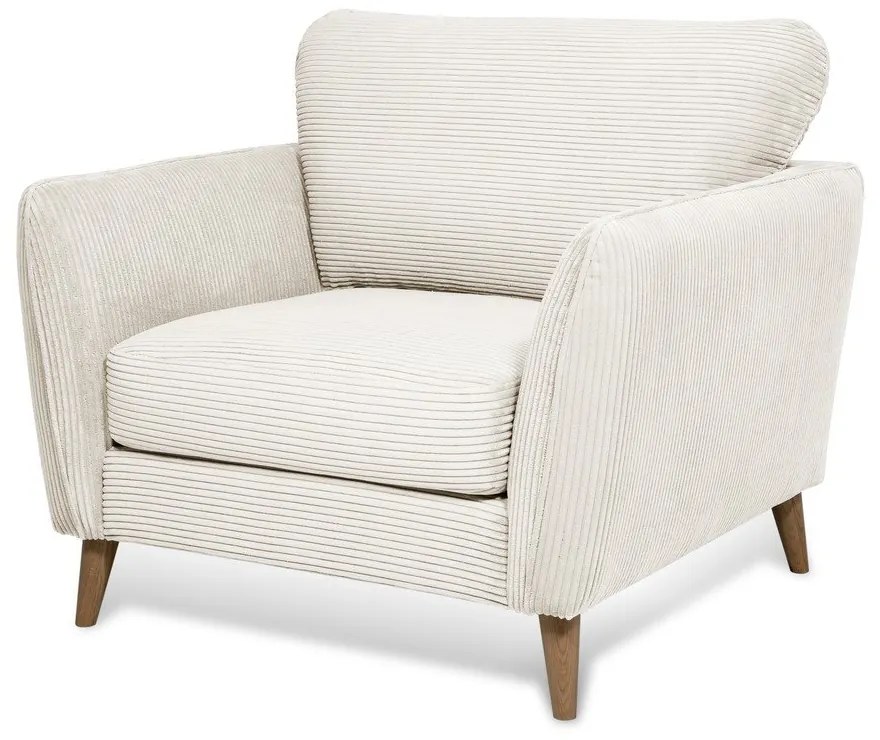 Fotoliu alb cu tapițerie din catifea reiată Paris – Scandic