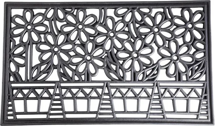 Preș din cauciuc FLORI ÎN GHIVECI 45 x 75 cm