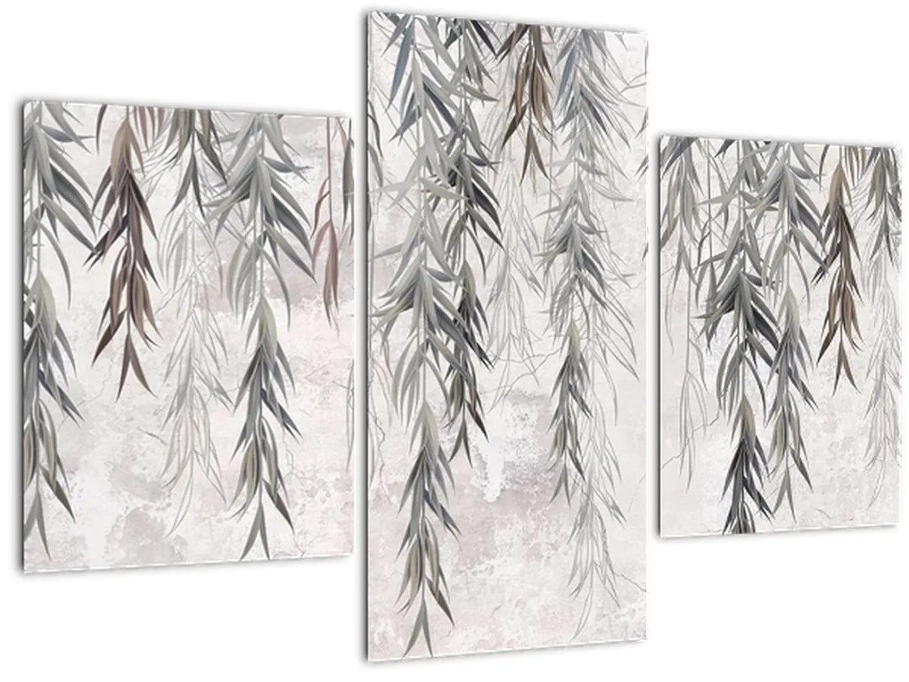 Tablou - Crenguțe de salcie, tencuiala gri (90x60 cm)