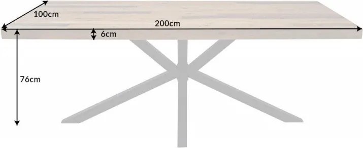 Masa design industrial Galaxie 200cm Pin maro vintage