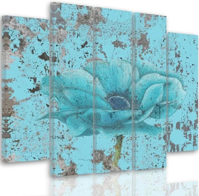 CARO Tablou pe pânză - Blue Flower 100x70 cm