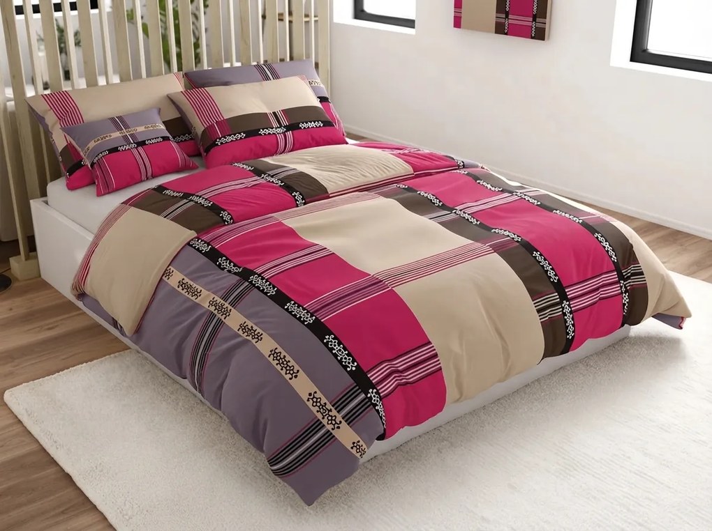 Lenjerie de pat din polibumbac DANIELA POLY roz Dimensiune lenjerie de pat: 2 buc 70 x 90 cm | 200 x 220 cm
