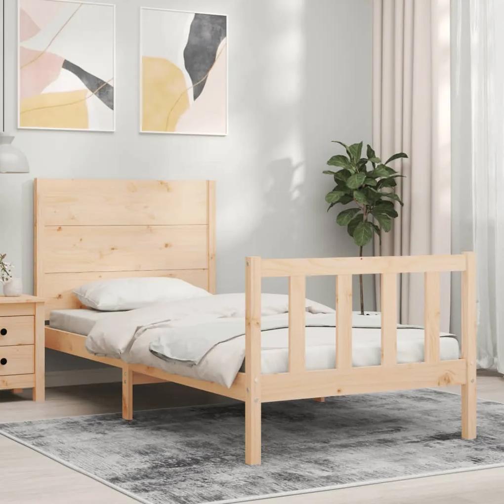 3192741 vidaXL Cadru de pat cu tăblie, 100x200 cm, lemn masiv