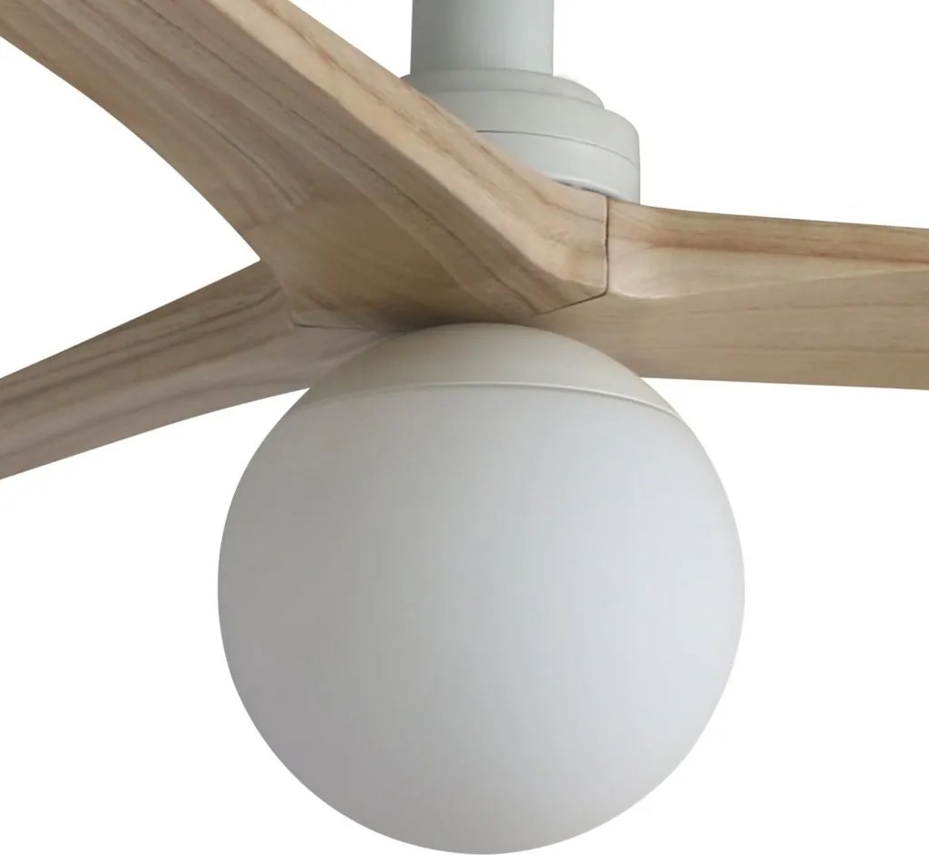 Lustra cu Ventilator aplicat tavan cu telecomanda KLIM S 92,5cm, alb/ pin
