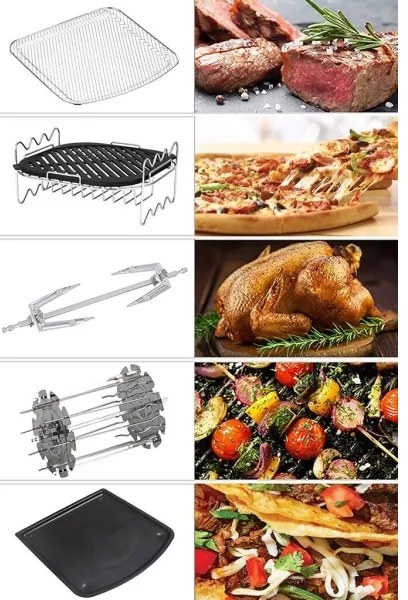 Friteuză cu aer cald digitală multifuncțională TESLA Electronics AirCook 11 l 2000W/230V