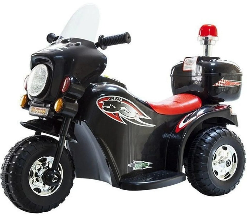 Motocicleta Electrica cu Acumulator Pentru Copii NOVOKIDS™ Motor Sport, Cu Melodii si Lumini, Trotineta Electrica, 3 Roti, MERS CU SPATELE, Negru