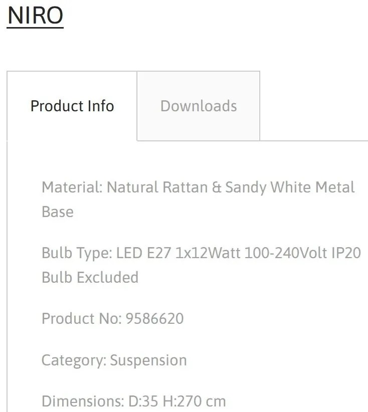 Lustra ratan design natural NIRO NVL-9586620