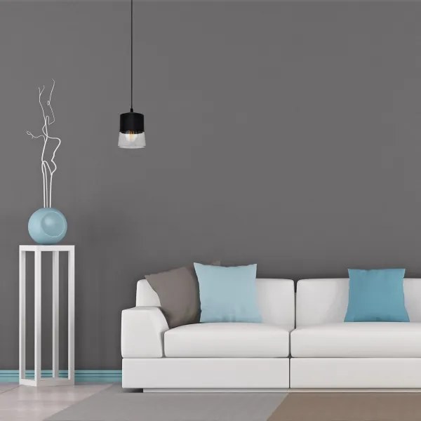 Lustră pe cablu FERGIE 1xE27/15W/230V neagră