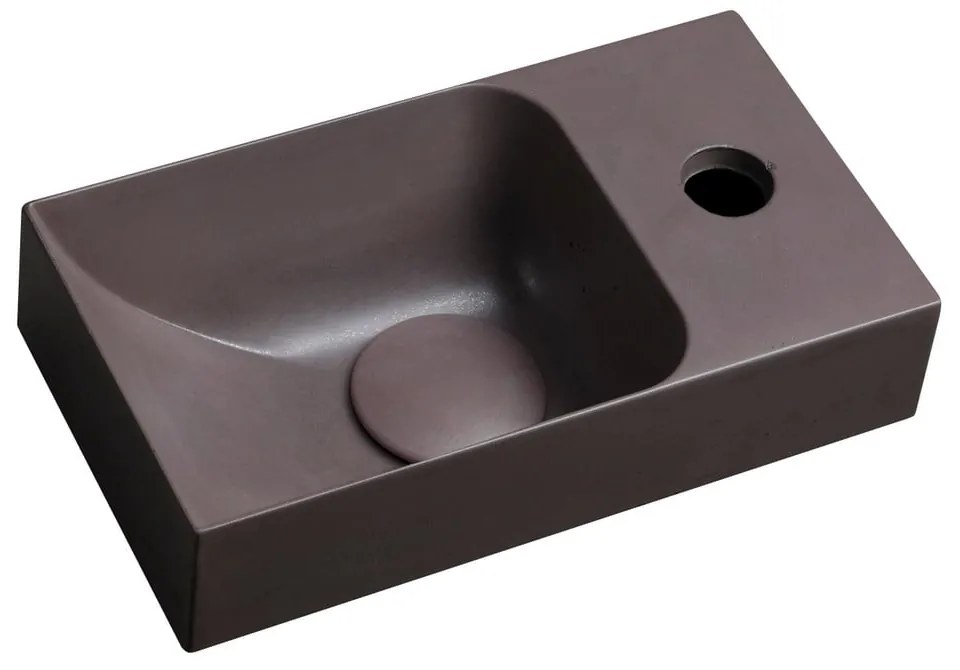 Chiuvetă mică pentru WC maro închis din beton 31x17 cm Piccolino – Sapho