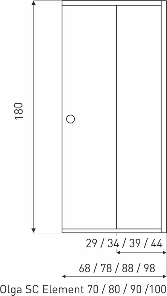Olga SQ Element 100 ușă de duș negru