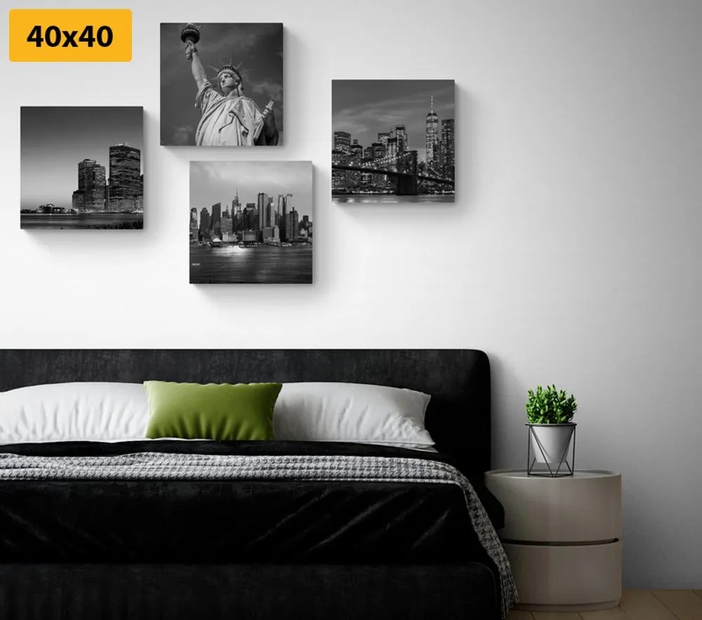 Set tablouri New York în design alb-negru