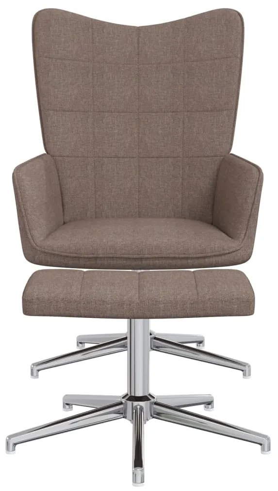 328005 vidaXL Scaun de relaxare cu taburet, gri taupe, textil
