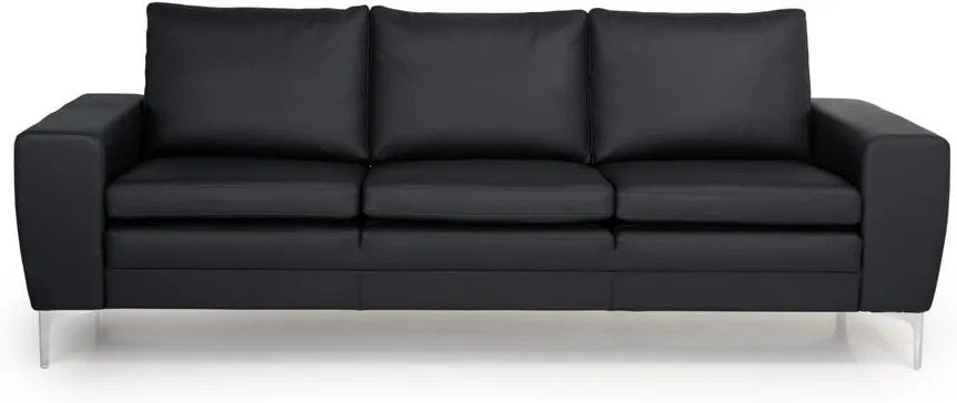 Canapea cu husă din piele Scandic Twigo, negru, 227 cm