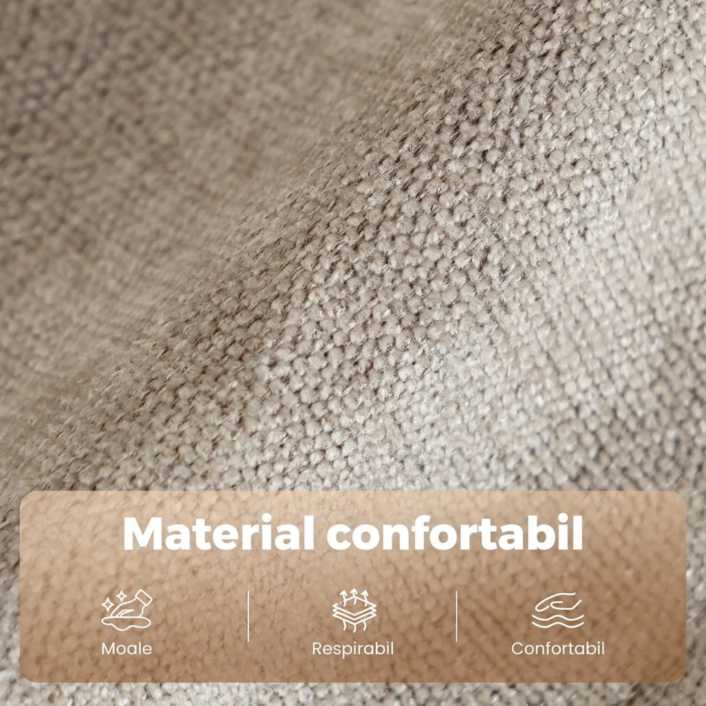 HOMCOM Fotoliu Recliner Manual 155° cu Suport pentru Picioare, Șezut Gros, Material Tip In, Maro Deschis | Aosom Romania