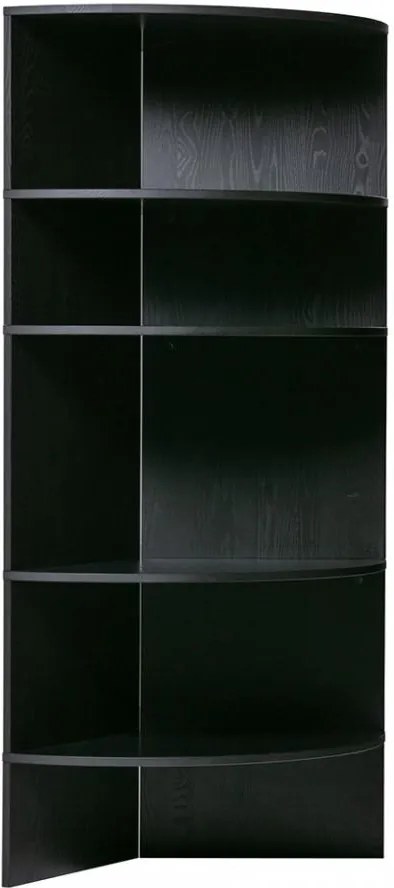Biblioteca neagra din lemn 168 cm Trian Black