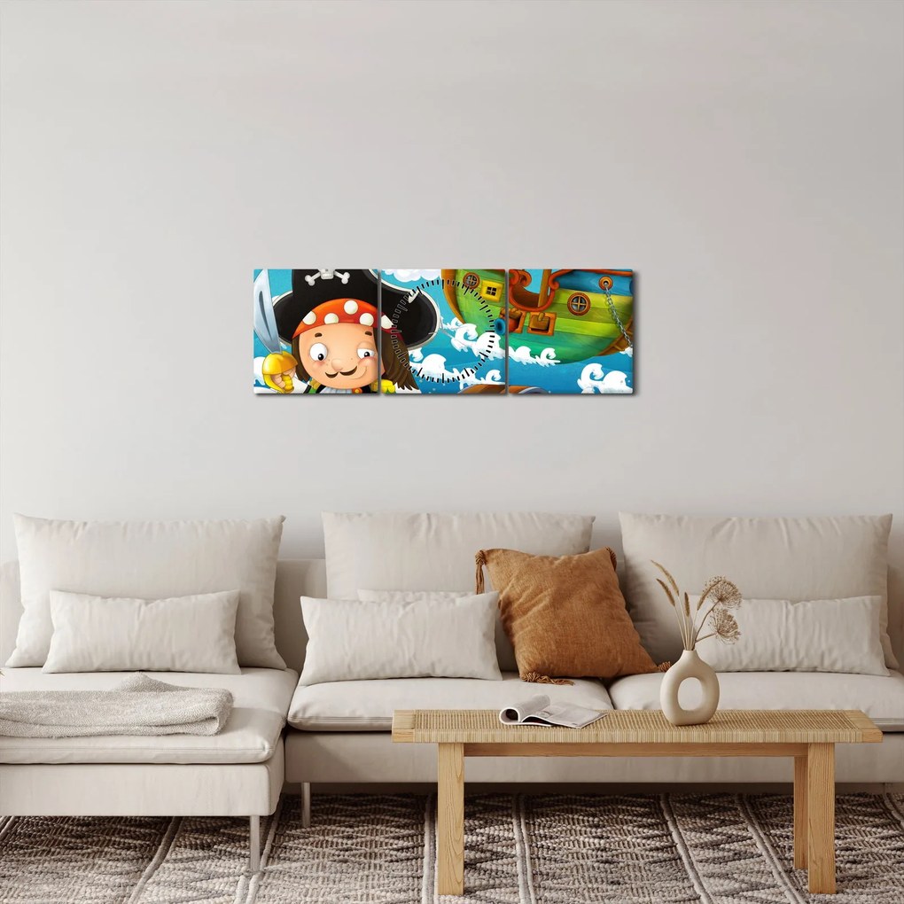 Tablou - Comoara piraților (cu ceas) (90x30 cm)
