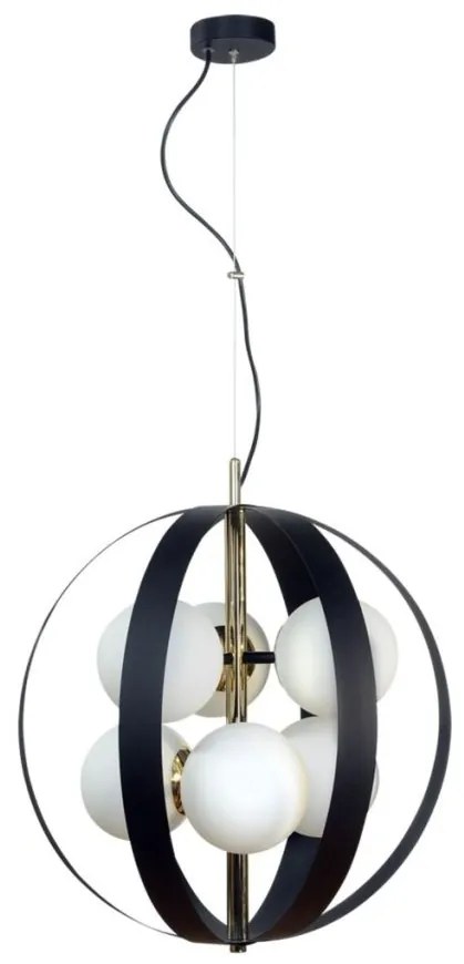 Lustra design modern Nela negru, auriu 50cm