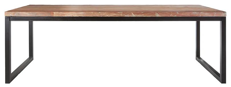 Masa dreptunghiulara din lemn de tec reciclat Java 240x100x76 cm maro/negru