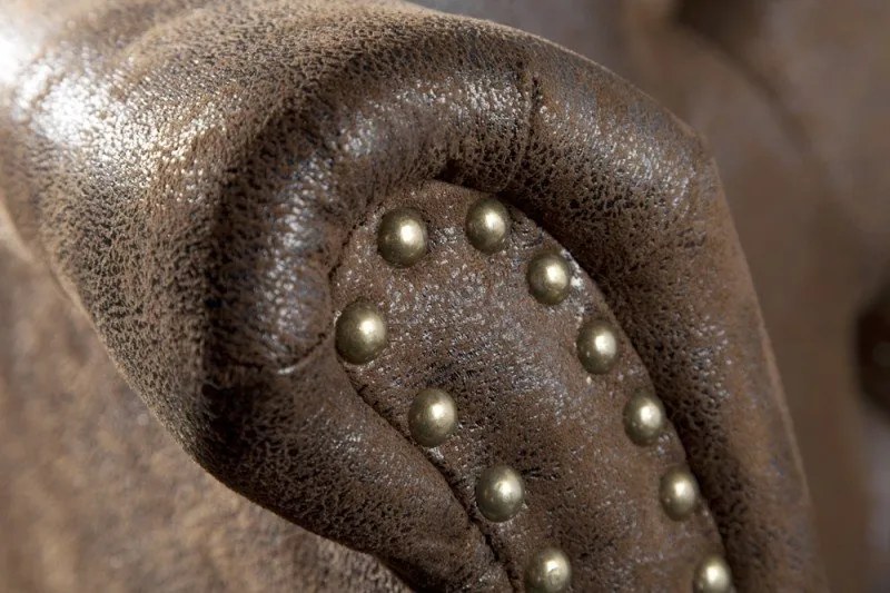 Fotoliu clasic stil englezesc Chesterfield maro antic