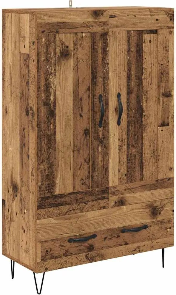 vidaXL Bufet cu sertar Lemn Vechi 69,5 x 31 x 115 cm Lemn compozit