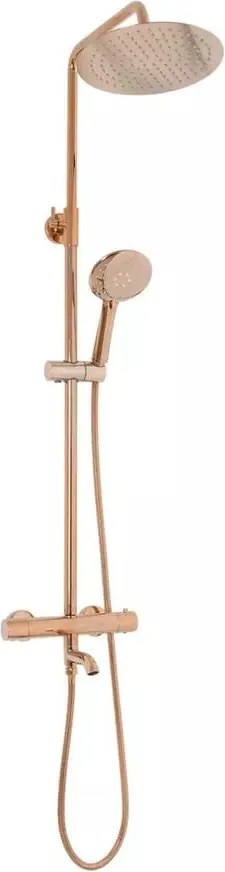 Coloana de dus cu termostat Rea Lungo si finisaj Rose Gold lucios