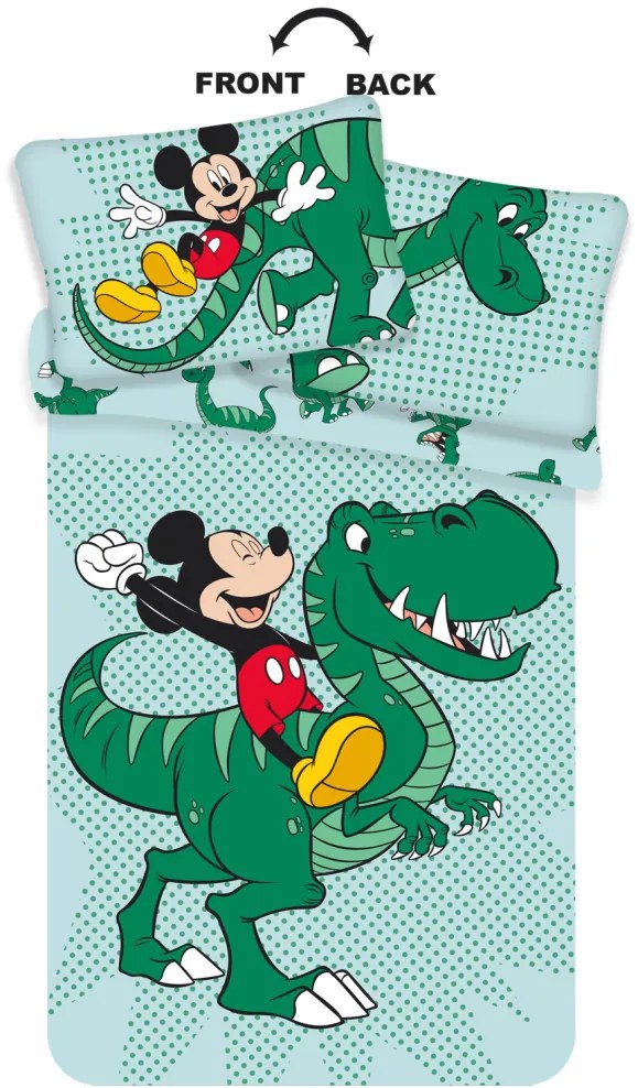 Disney Mickey Lenjerie de pat pentru copii Dino 100×135cm, 40×60 cm