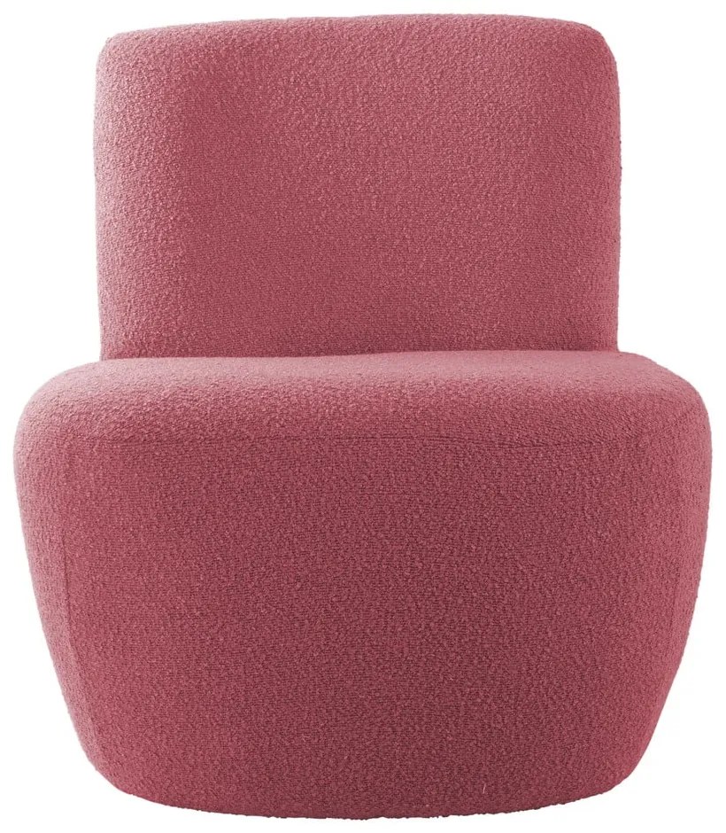 Fotoliu roz cu tapițerie din țesătură bouclé Ada – Leitmotiv