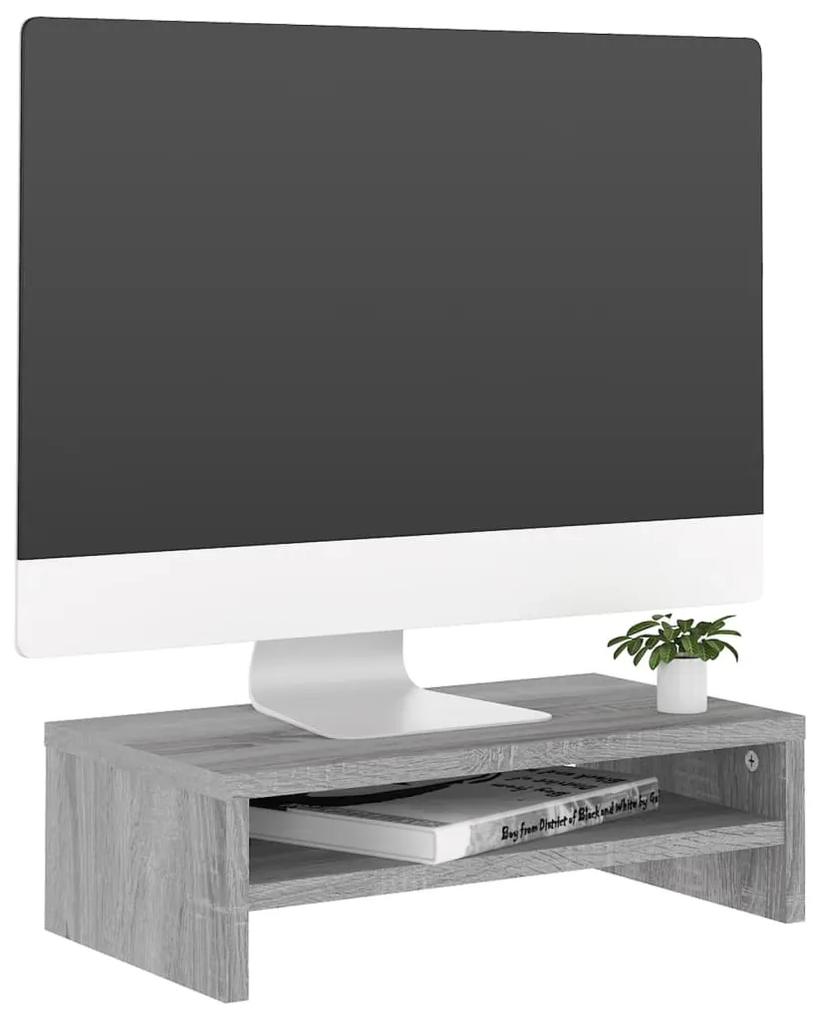 Suport pentru monitor gri sonoma 42x24x13 cm lemn prelucrat 1, sonoma gri