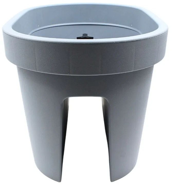 Ghiveci pentru balustradă, design oval, culoare gri antracit mat, 26x39.5x24 cm