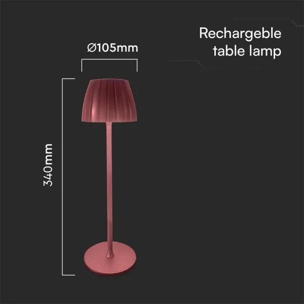 Lampă de birou LED reglabilă, reîncărcabilă, 2,7W, 3000-6000K, 1800 mAh, maro
