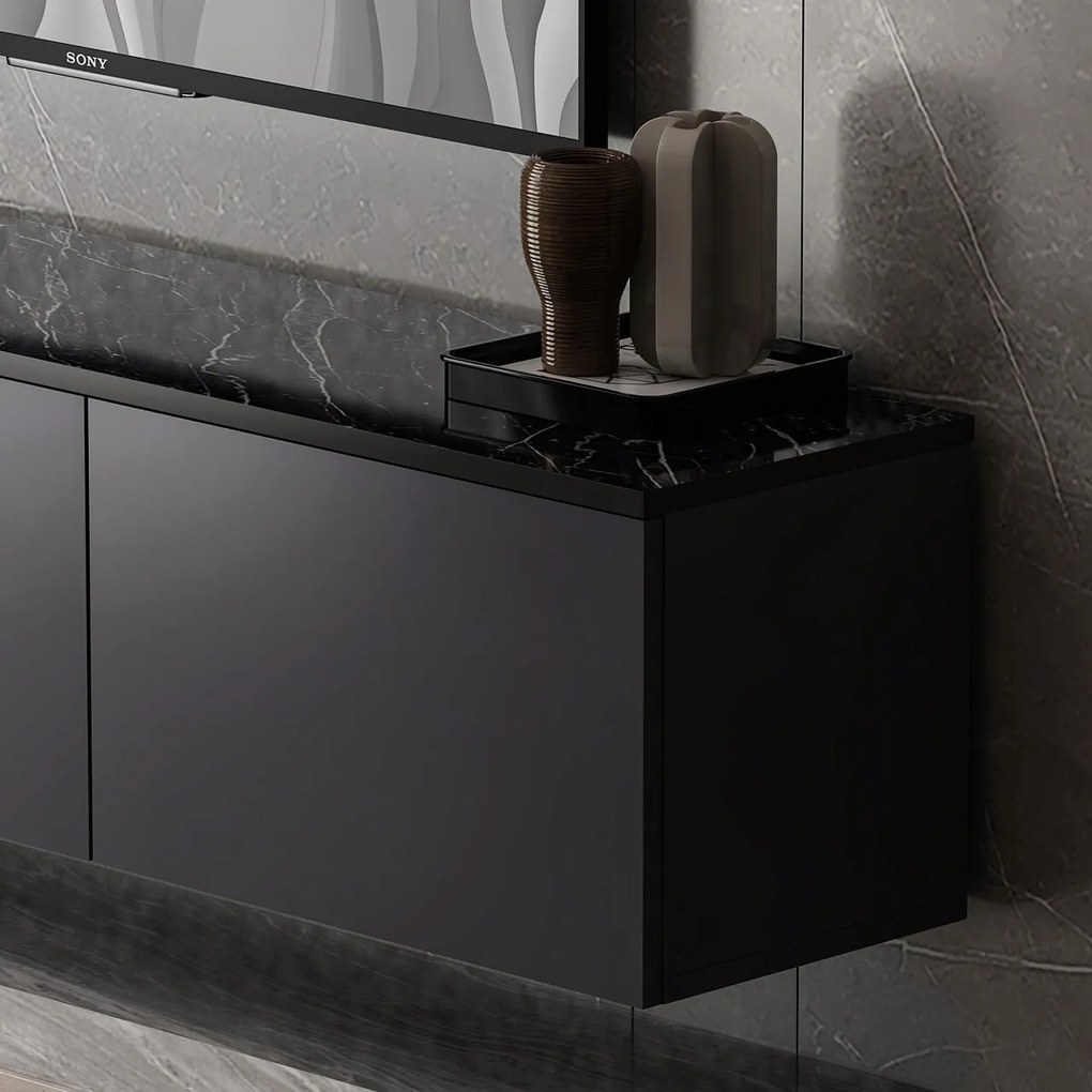 Comoda TV, Hanah Home, Neon, 160x35x32 cm, Antracit