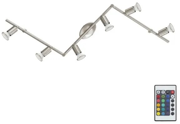 Spot LED RGB dimabil BUZZ-C 6xGU10/4W/230V Eglo 75387 + telecomandă