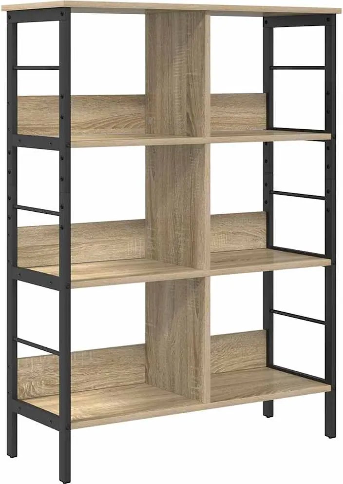 vidaXL Raft pentru cărți Stejar Sonoma 82 x 32 x 112 cm Lemn compozit