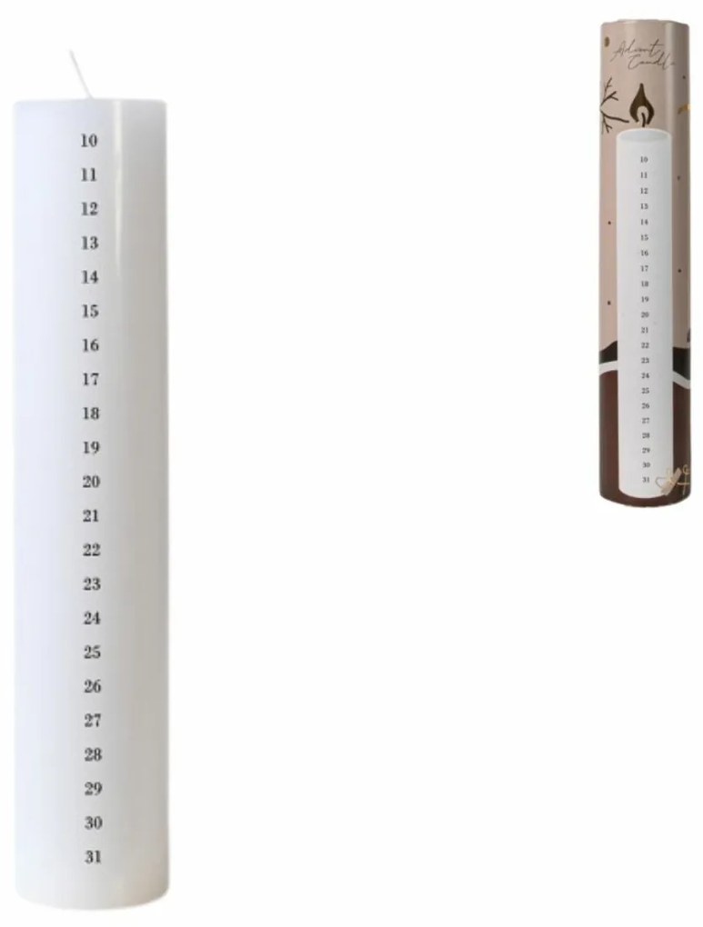 Lumanare de Advent NUMIRA 25 cm, alba