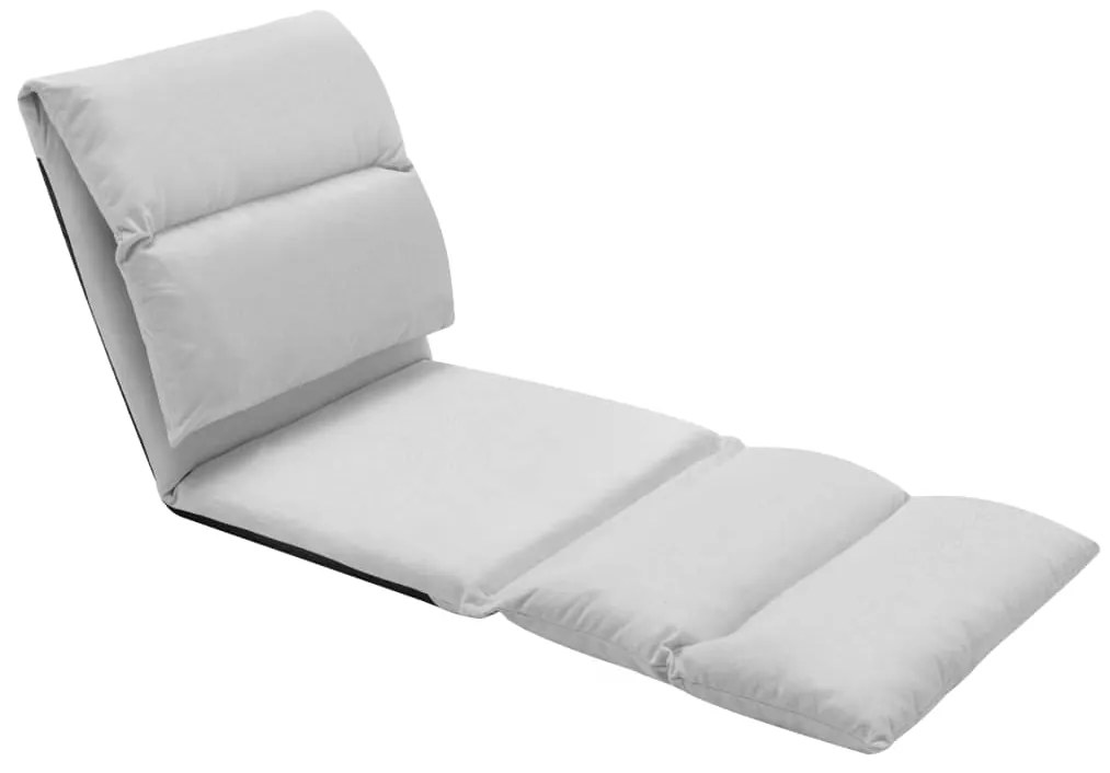 325260 vidaXL Scaun de podea pliabil, gri deschis, microfibră