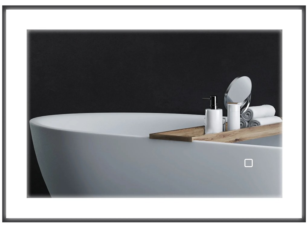 HOMCOM Oglinda LED pentru Baie cu 3 Temperaturi și Lumină cu Intensitate Reglabilă, 70x3x50 cm, Negru | Aosom Romania