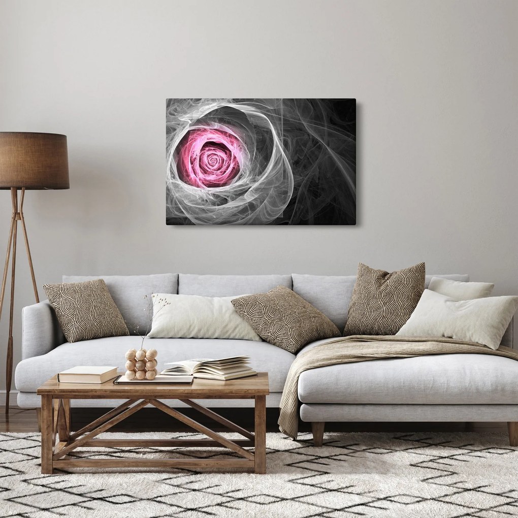 Tablou - Trandafir abstract, fucsia (90x60 cm)